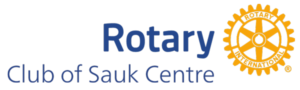 Rotary Club of Sauk Centre logo with Rotary wheel